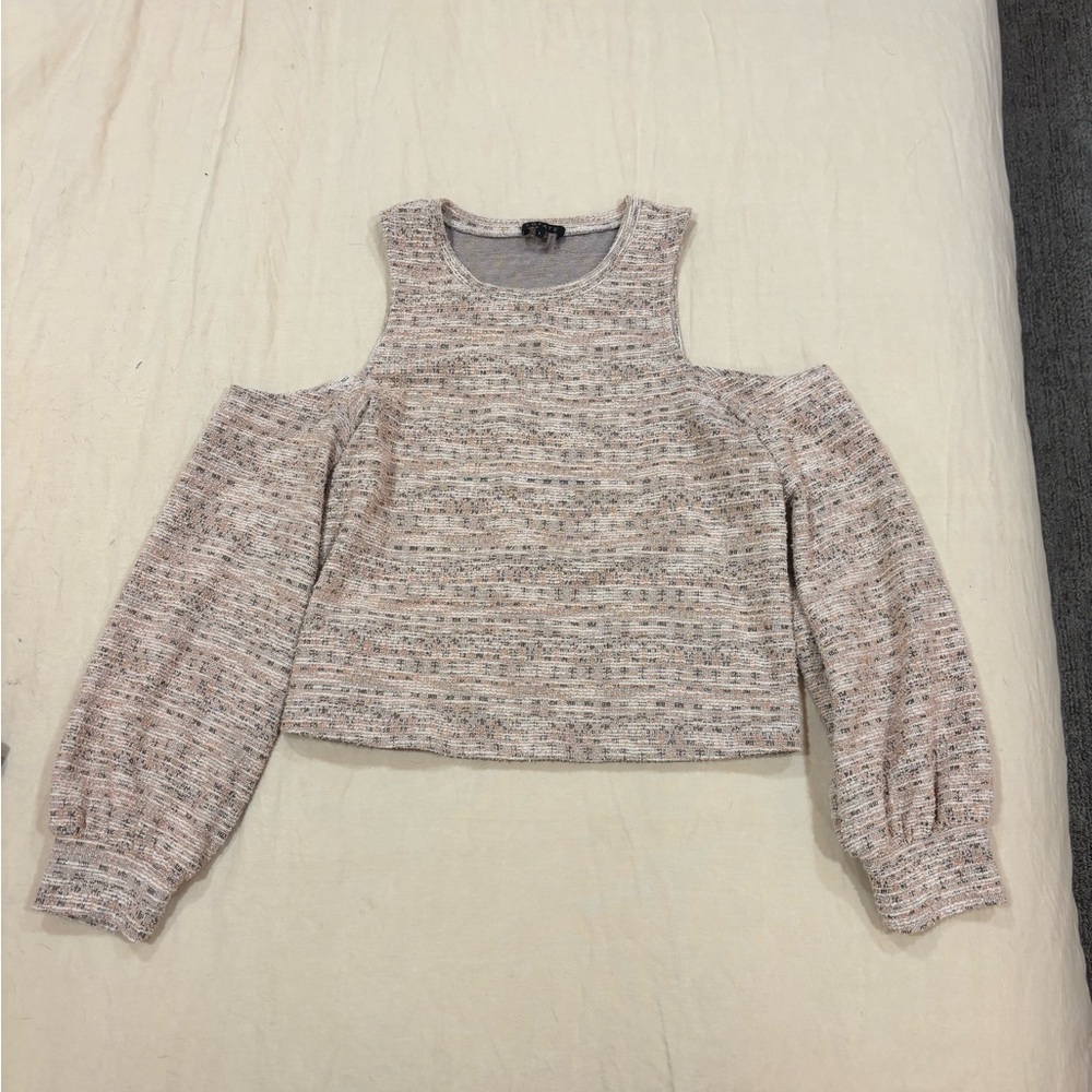 1. State Textured Knit Top in Cream and Orange